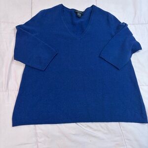 LORD & TAYLOR 100% Cashmere Sweater Womens XL Blue Long Sleeve Classic